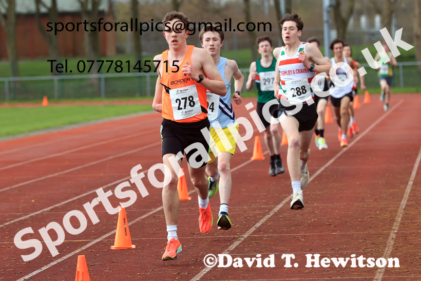 Mens Under-17s Young Athletes 5k, 2026 Northern Mens 12 and Womens 6 Stage Road Relays and Young Athletes 5k, Sheepmount Stadium, Carlisle. Photo: David T. Hewitson/Sports for All Pics